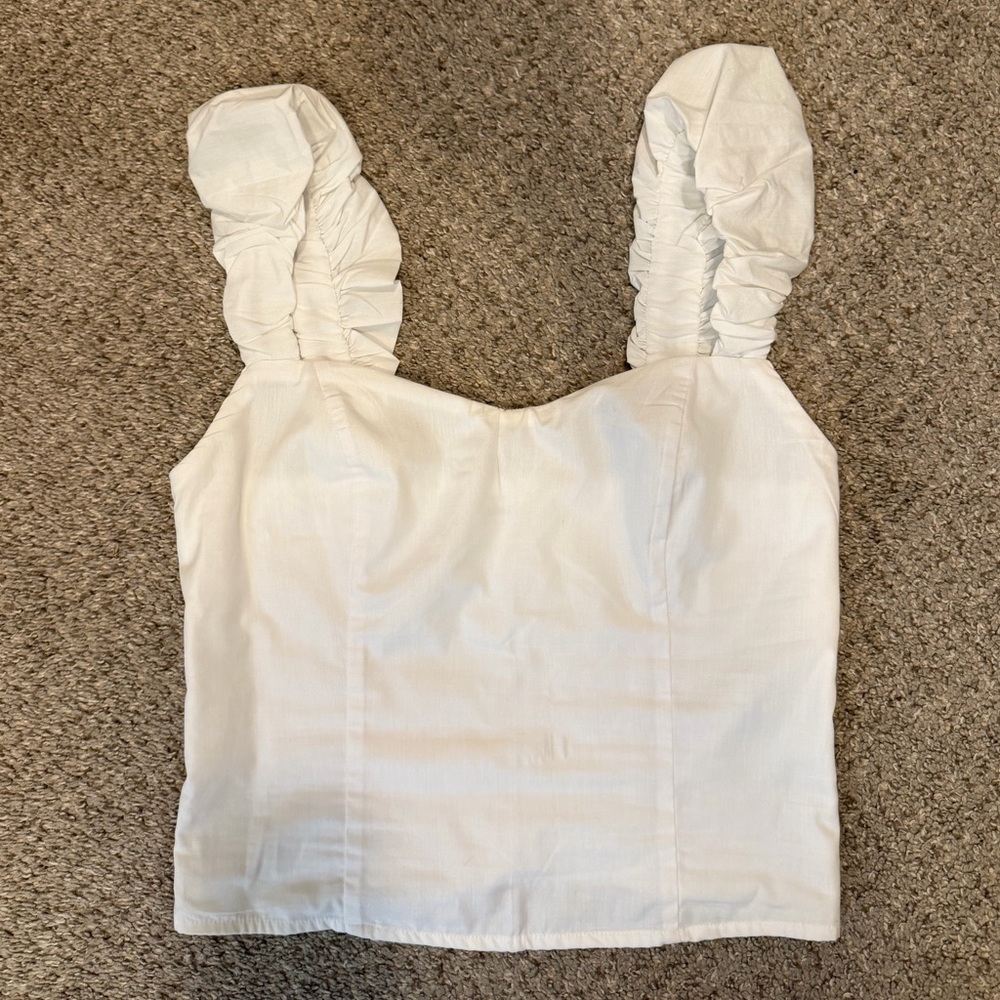 Abercrombie & Fitch Poplin scrunch strap top